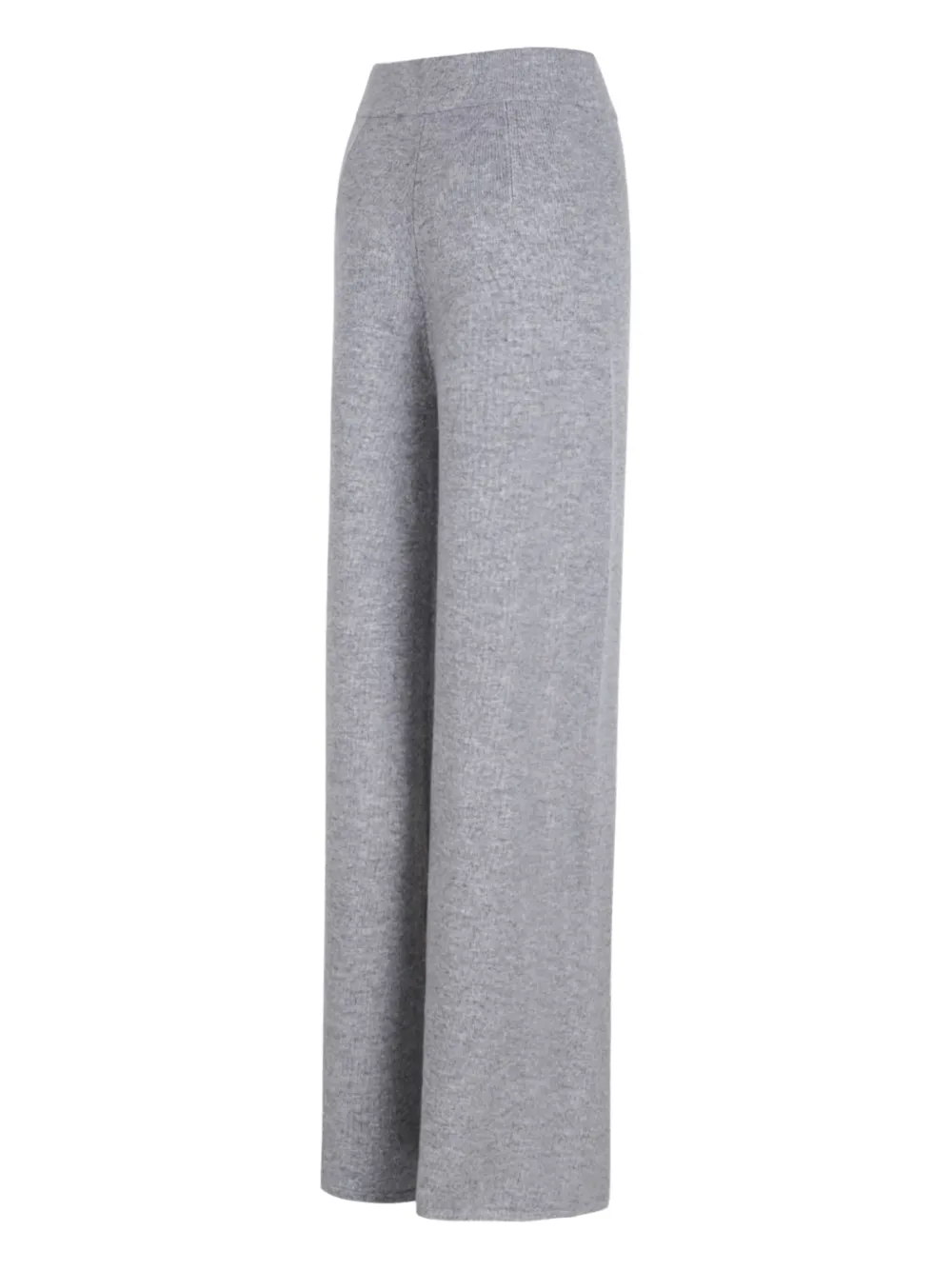 Max Mara Ribbed Knit Trousers In Gray