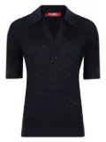 Max Mara ribbed glitter top - Black