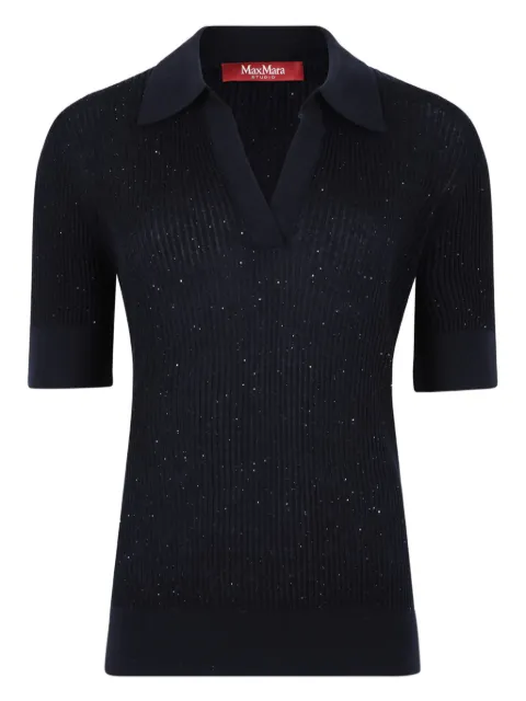 Max Mara ribbed glitter top