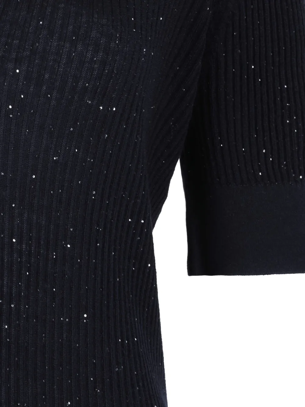 Max Mara ribbed glitter top Zwart