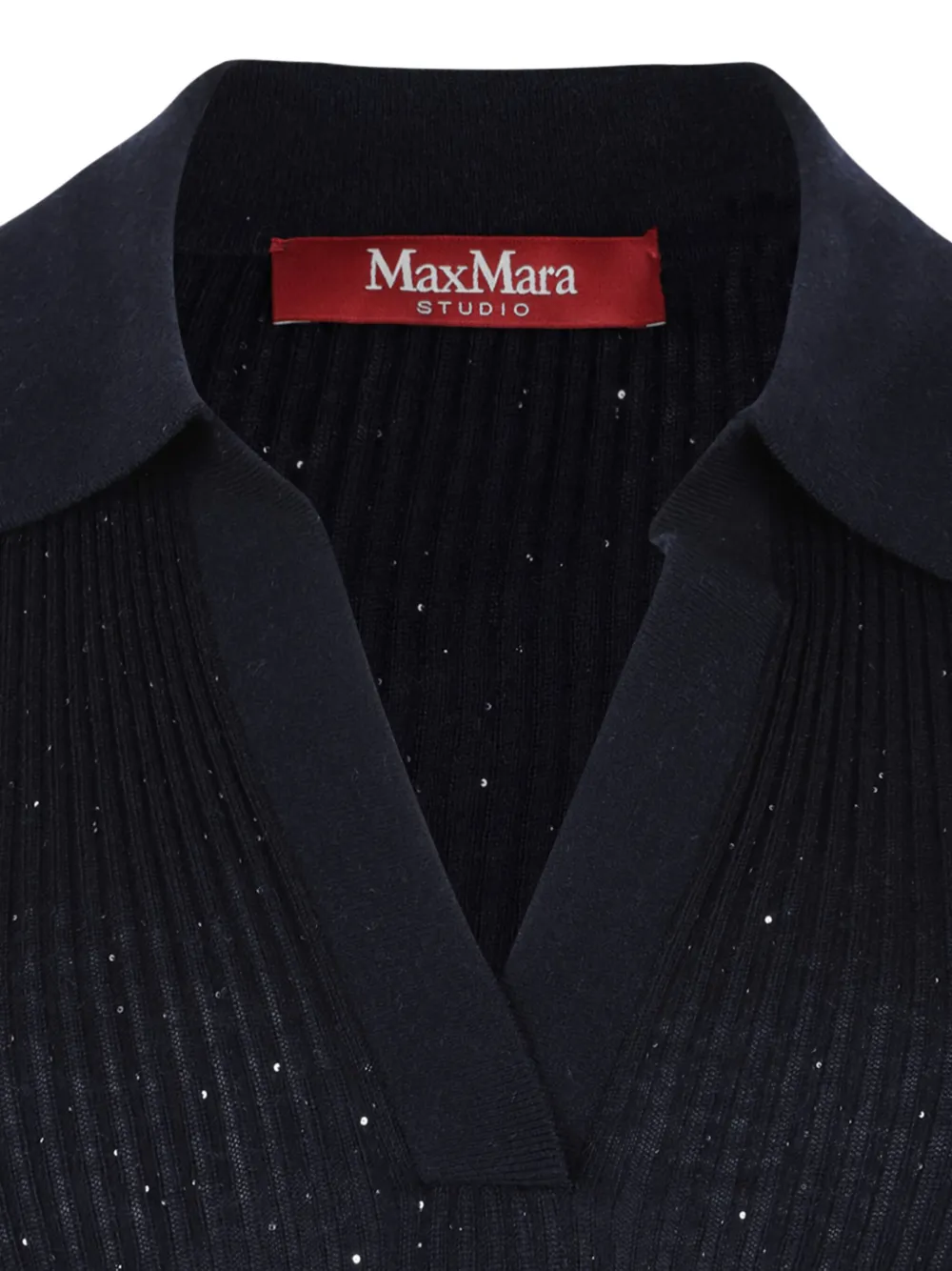 Max Mara ribbed glitter top Zwart