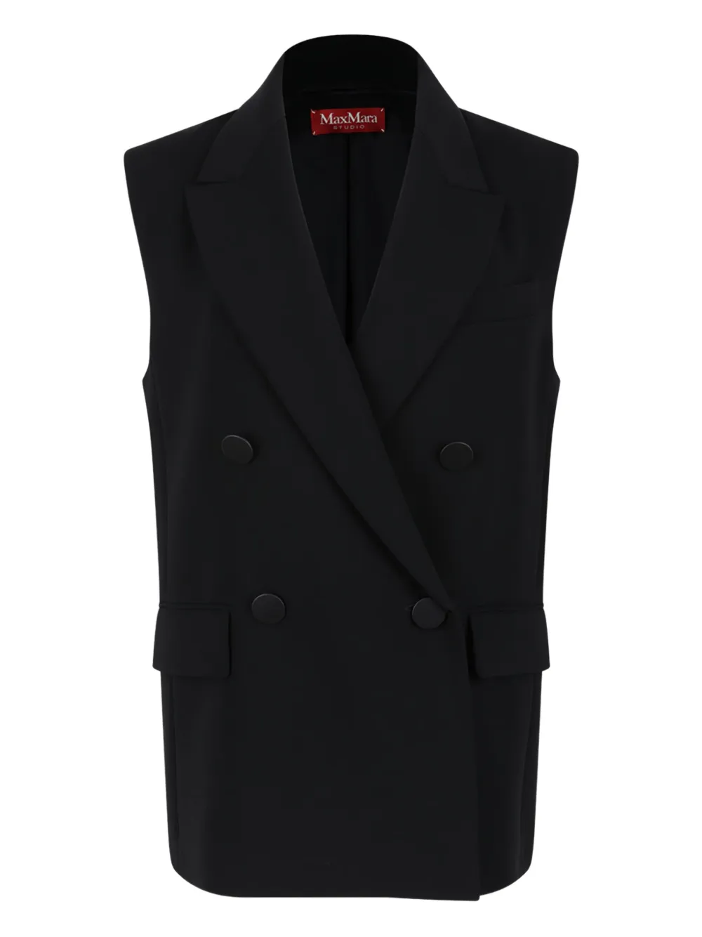 Max Mara Pomez gilet met dubbele rij knopen Zwart