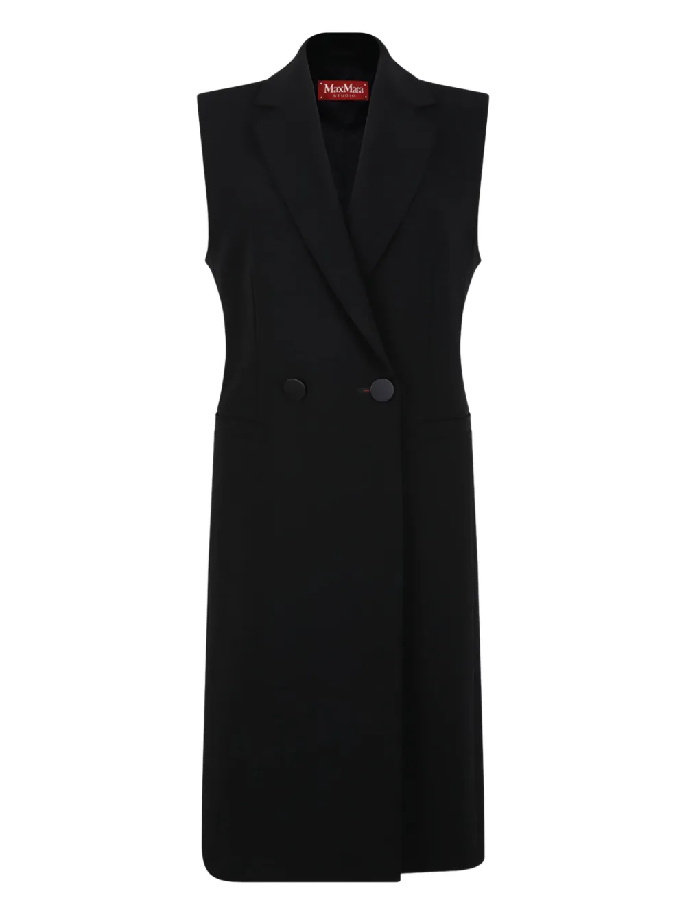 Max Mara Double-breasted cady jacket Zwart