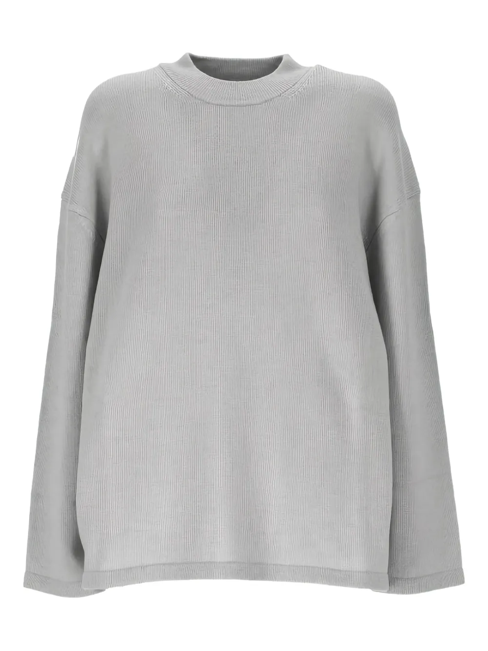 Max Mara Ribbed High-neck Sweater In Gray