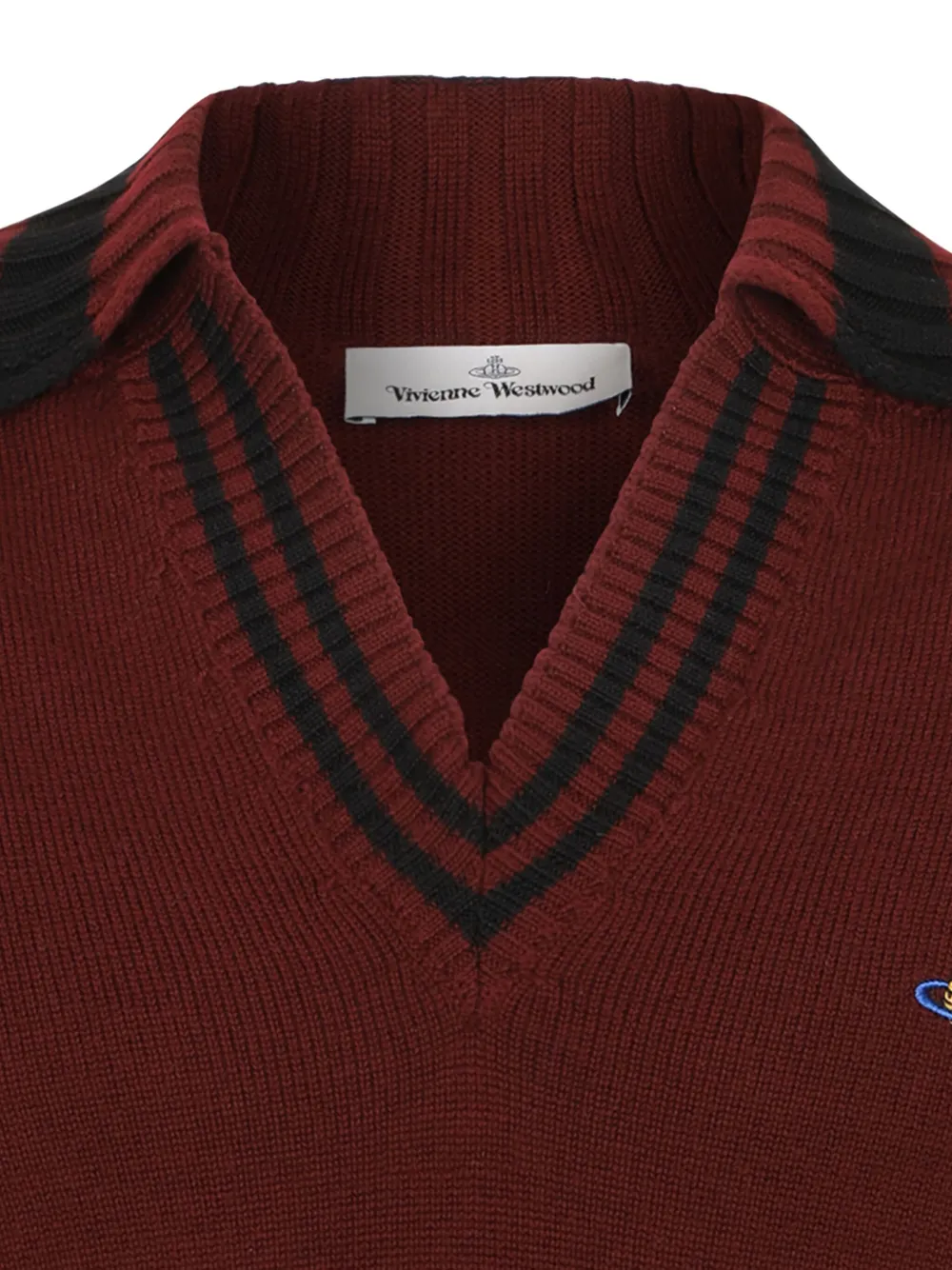 Vivienne Westwood Striped Sleeveless Jacket In Burgundy