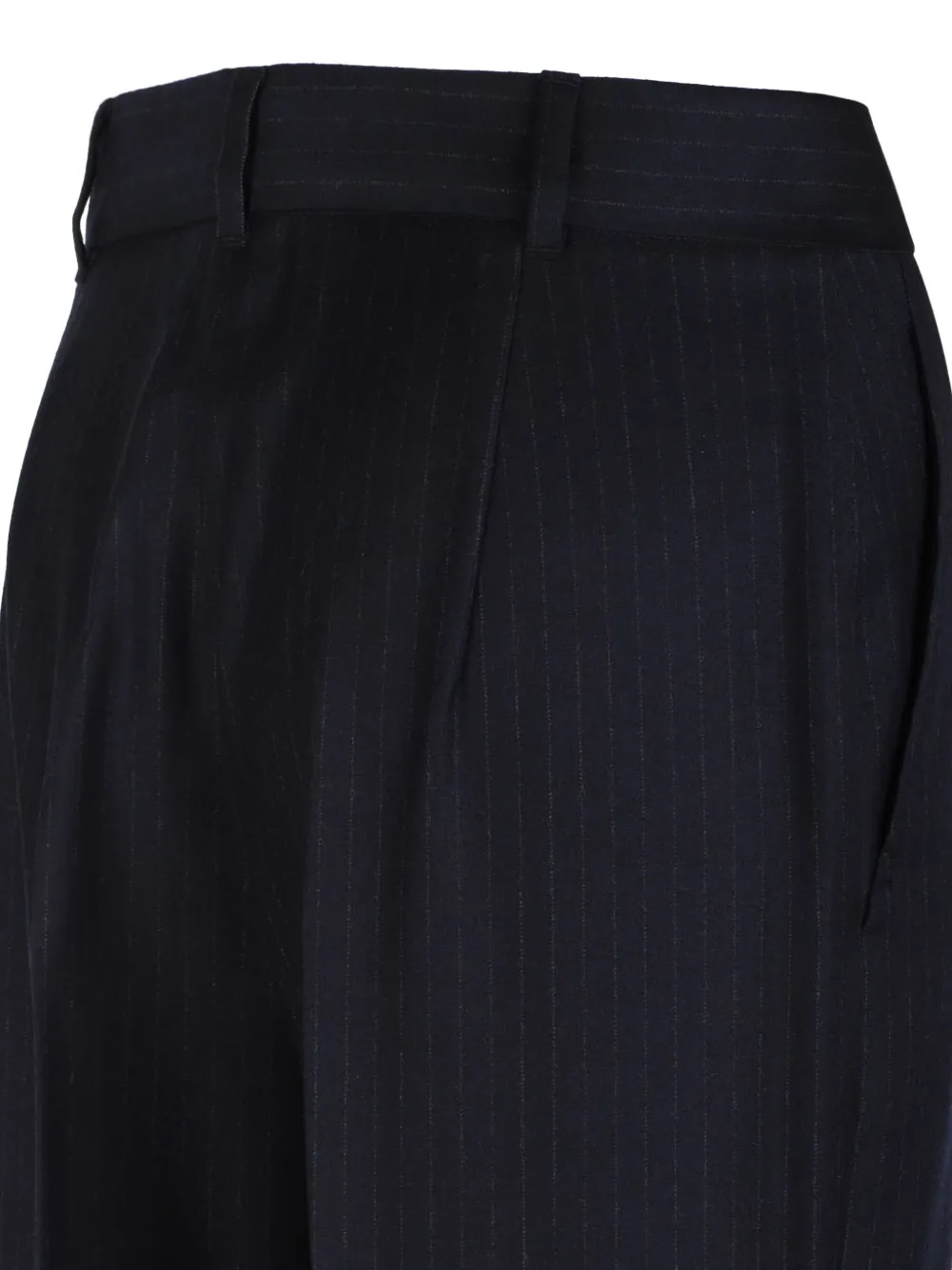 Max Mara Pinstripe Palazzo Trousers In Black