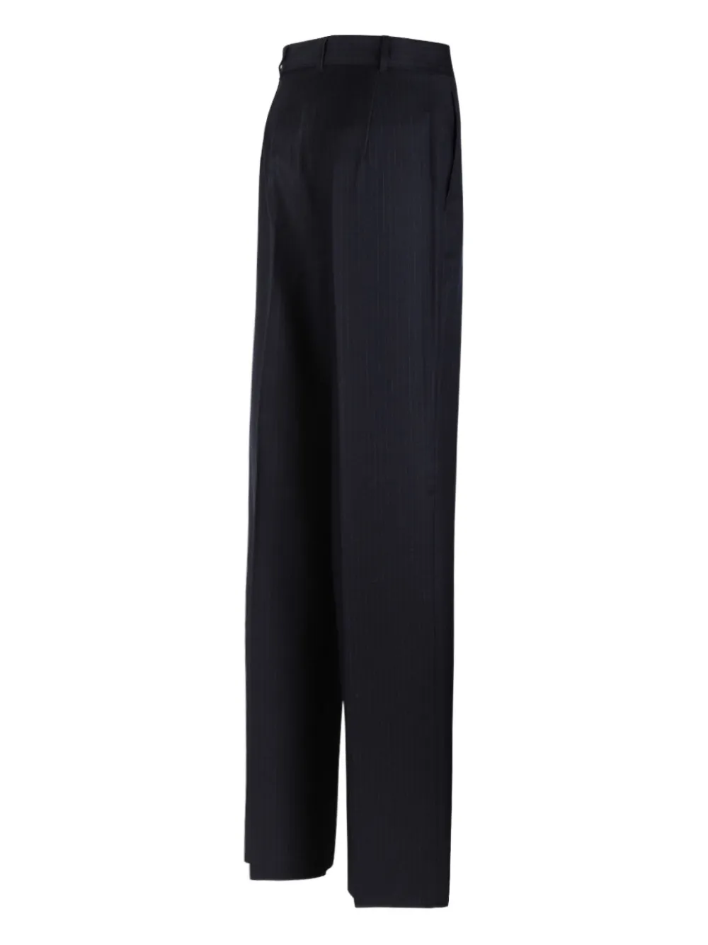 Max Mara Pinstripe Palazzo Trousers In Black
