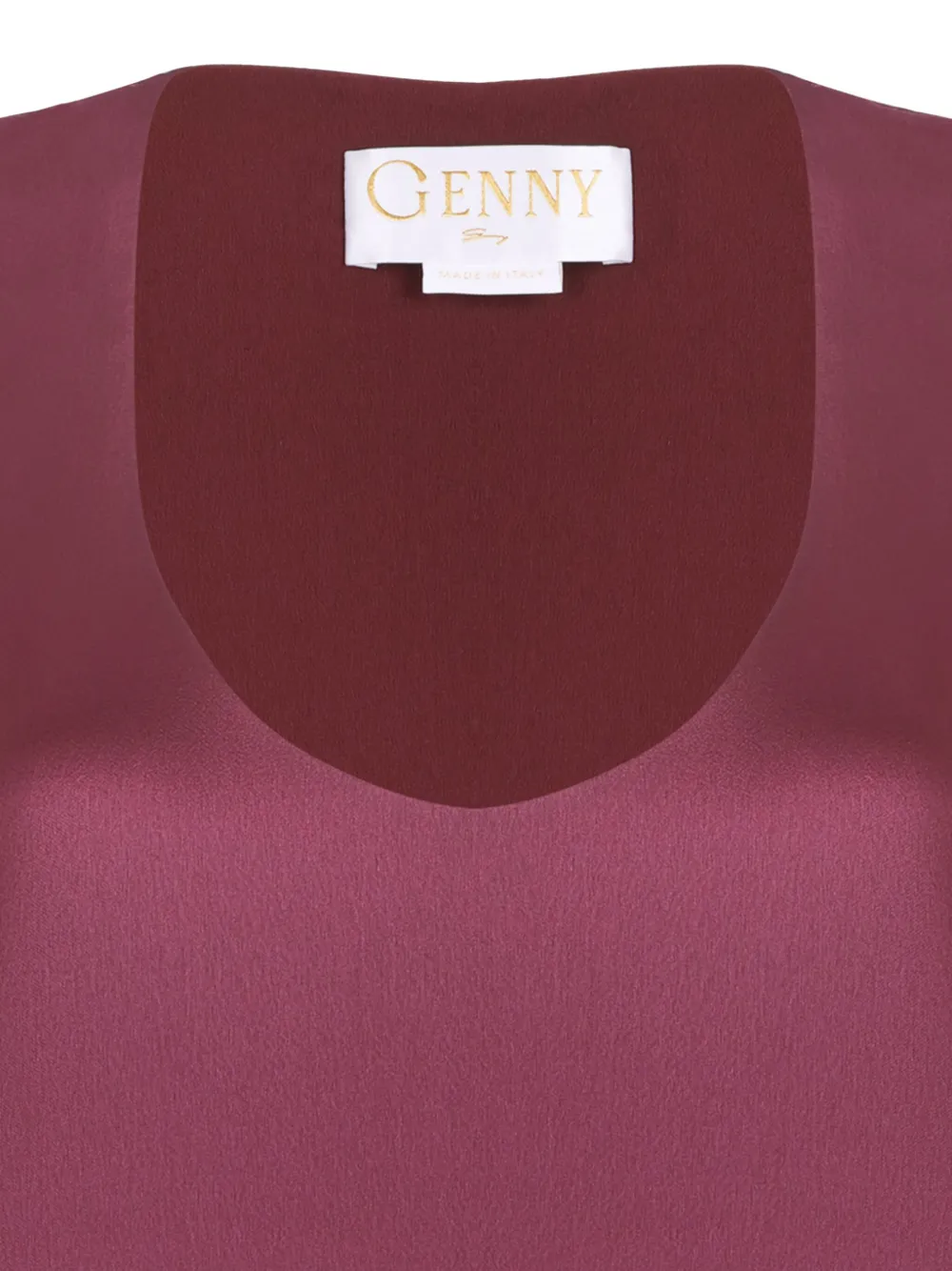 Genny Top met diepe ronde hals en zijsplit Rood