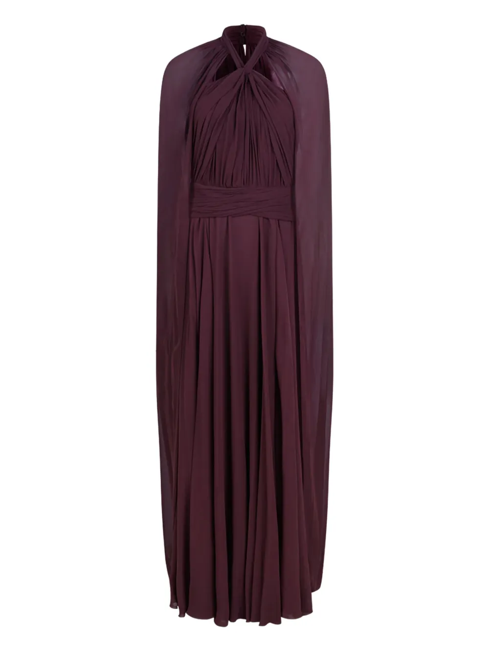 Genny cape-detail maxi dress - レッド Genny cape-detail maxi dress - レッド