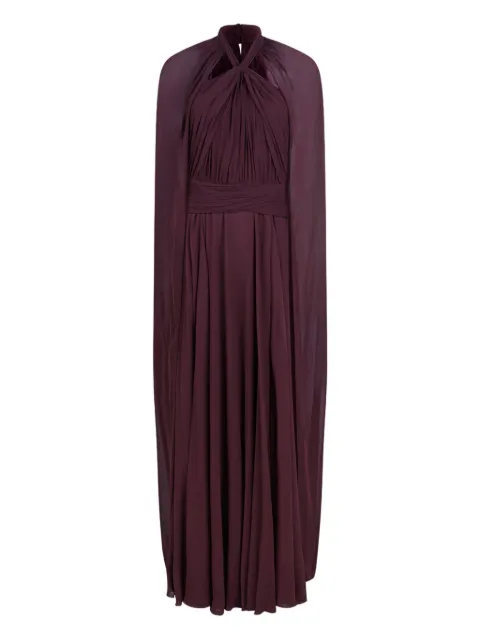 Genny cape-detail maxi dress