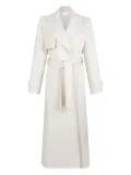 Genny belted lapels coat - White