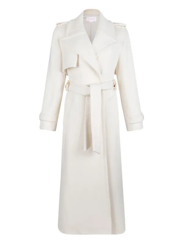 Genny ベルテッド コート | ホワイト | FARFETCH JP