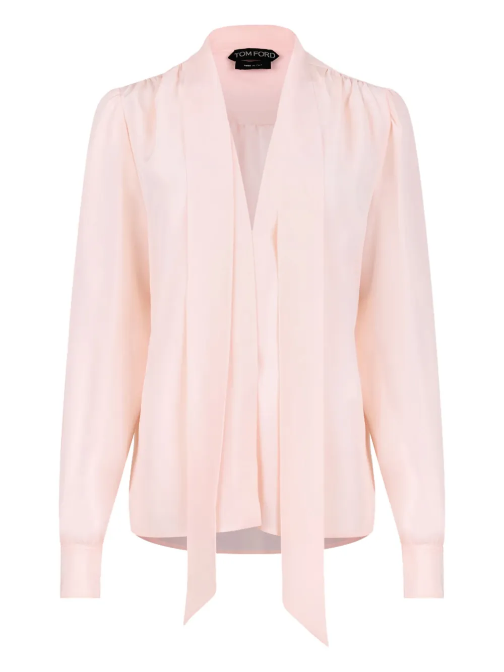 TOM FORD neck-tie silk blouse Roze