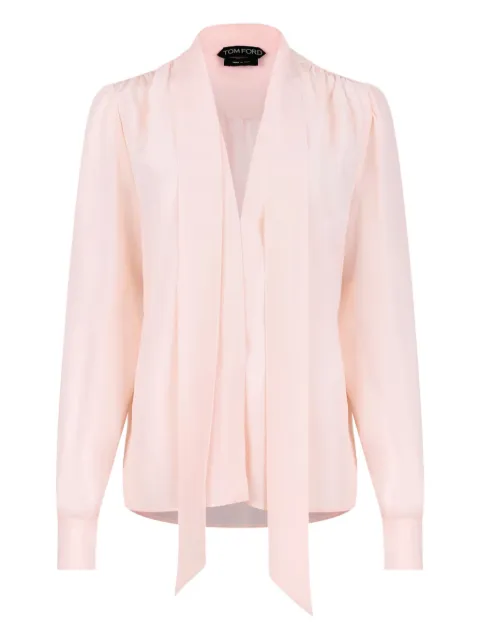 TOM FORD neck-tie silk blouse