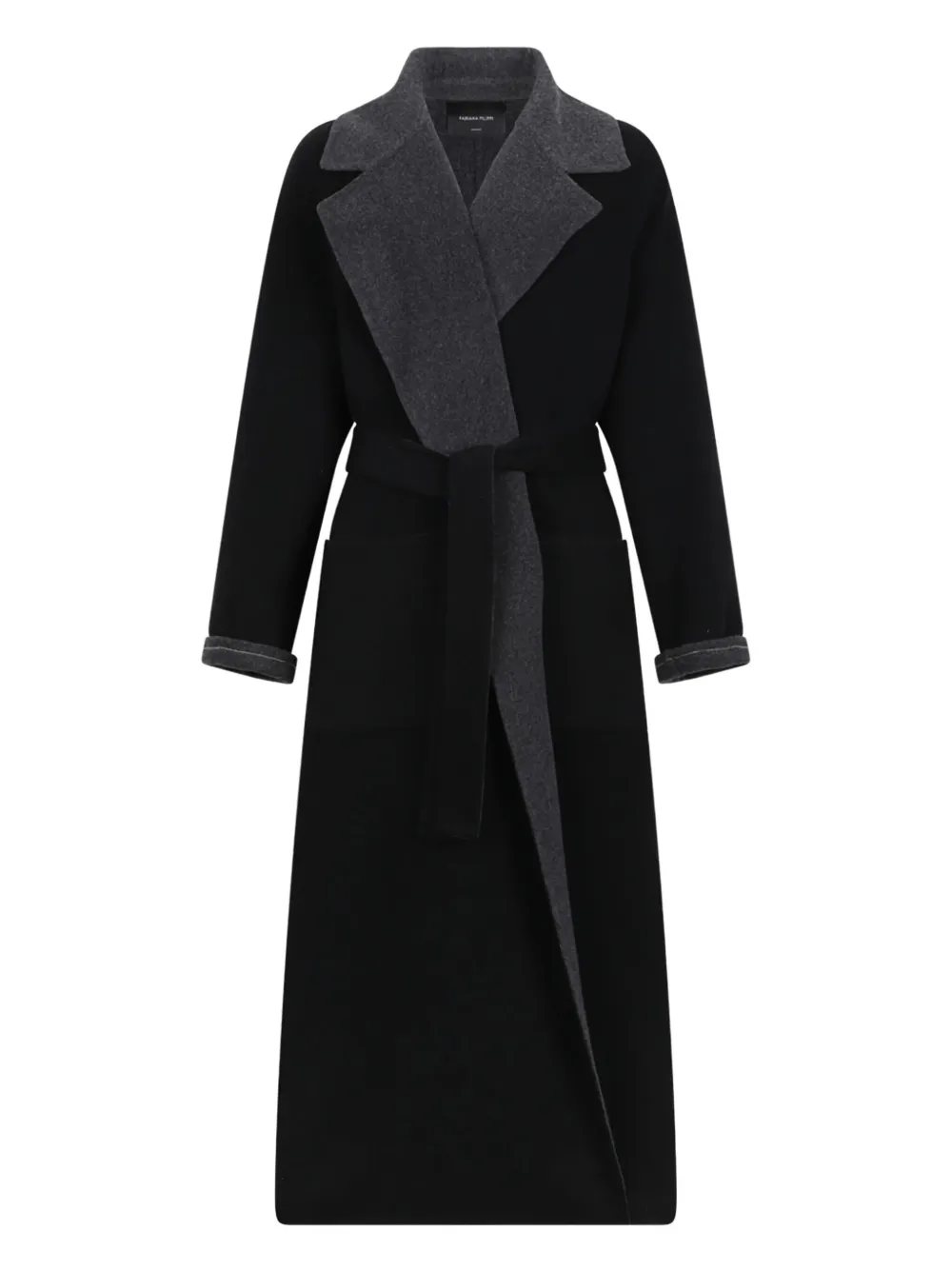 Fabiana Filippi notched-lapel belted coat | Black | Image 1