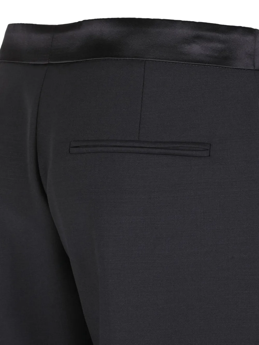 Alexander McQueen satin-waistband wool trousers Zwart