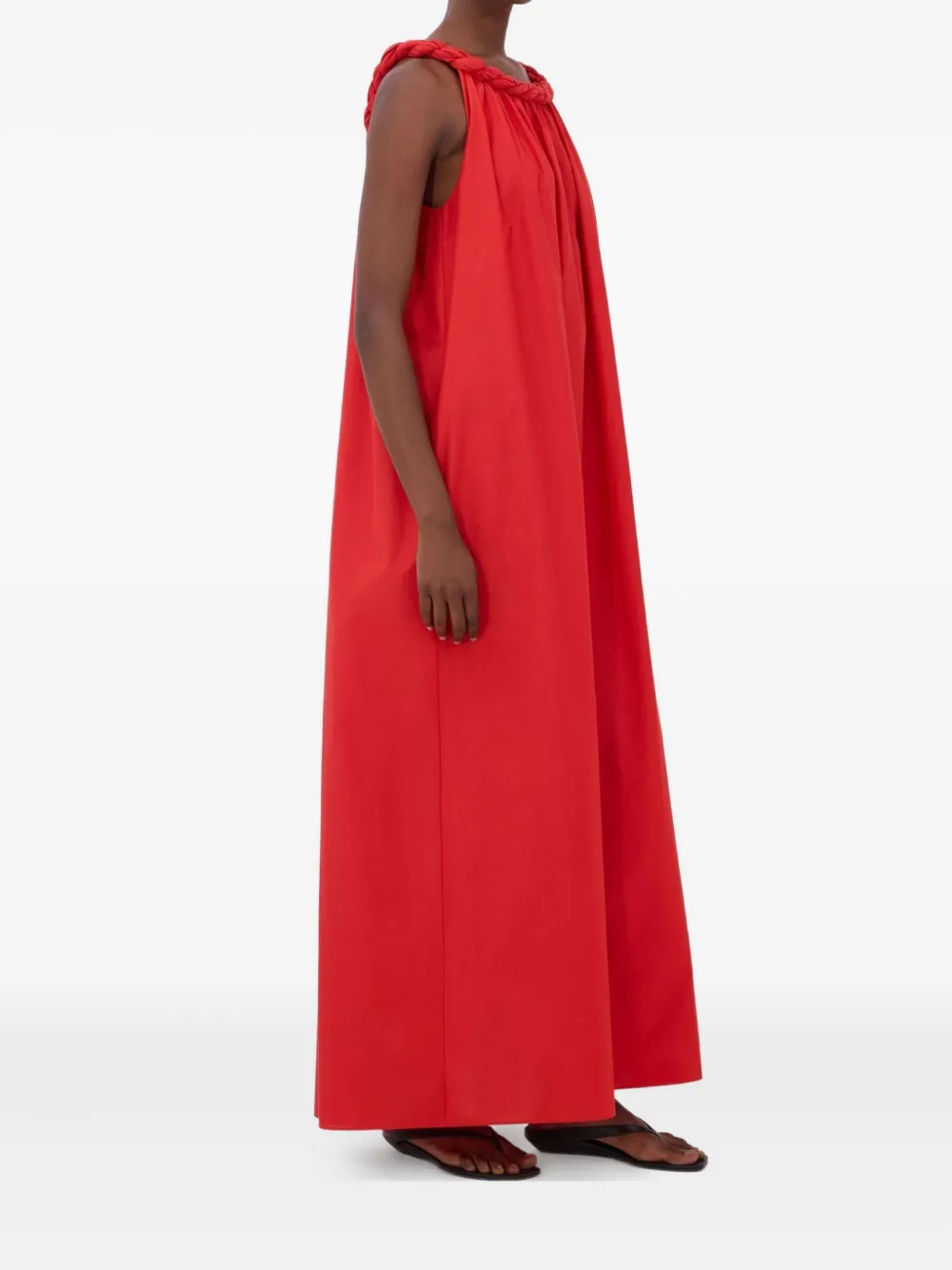 LouLou de Saison Kika maxi-jurk met gedraaide hals Rood