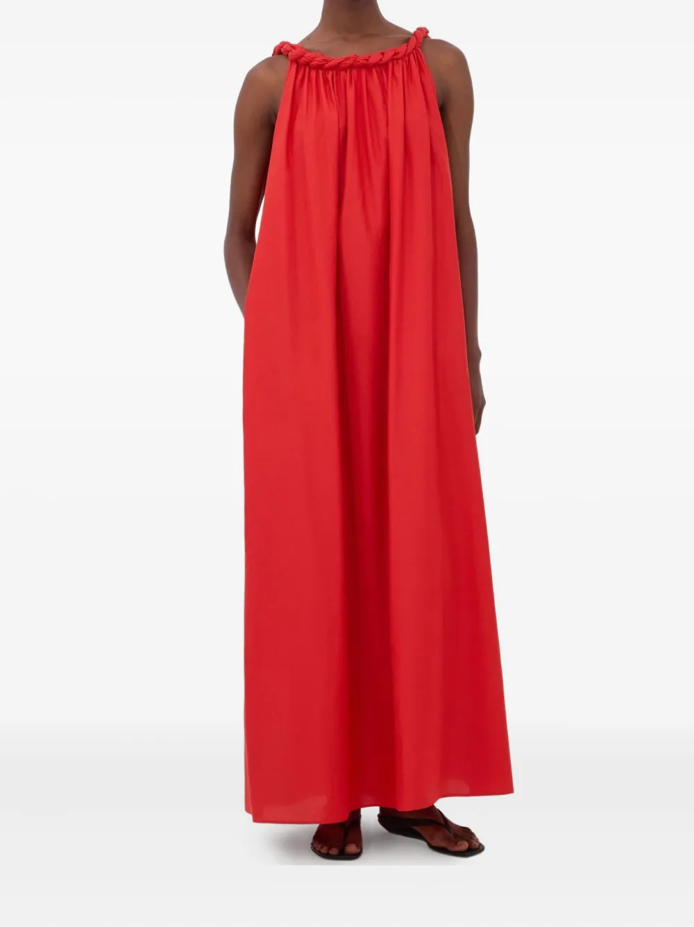 LouLou de Saison Kika maxi-jurk met gedraaide hals - Rood