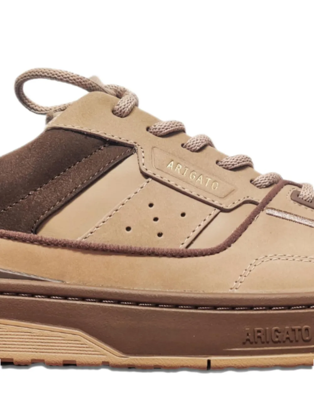 Axel Arigato Leather Suede Panel Sneakers In Gold