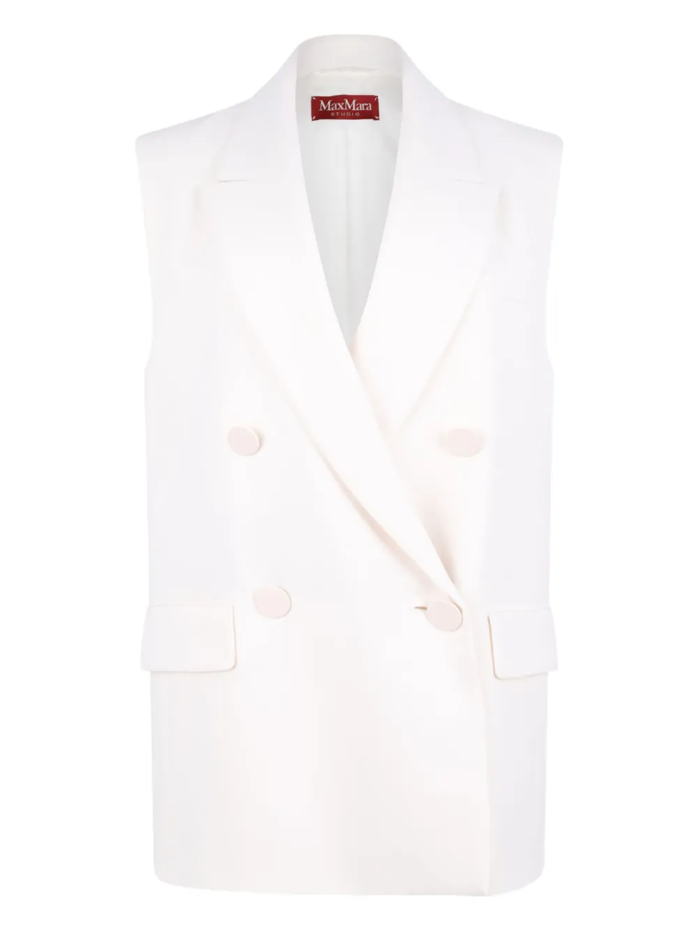 Max Mara Mayte mouwloze blazer met dubbele rij knopen Wit