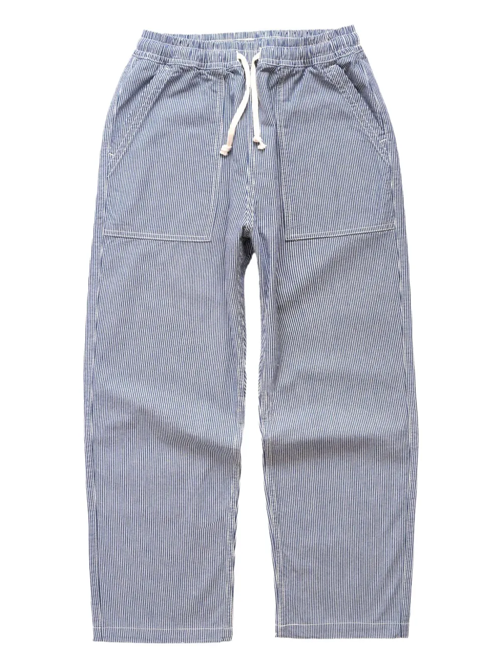 Service Works Chef stripe-patter logo-patch trousers - ブルー Service Works Chef stripe-patter logo-patch trousers - ブルー