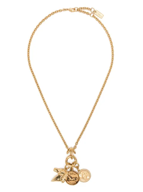 Chloé gold-tone charm necklace