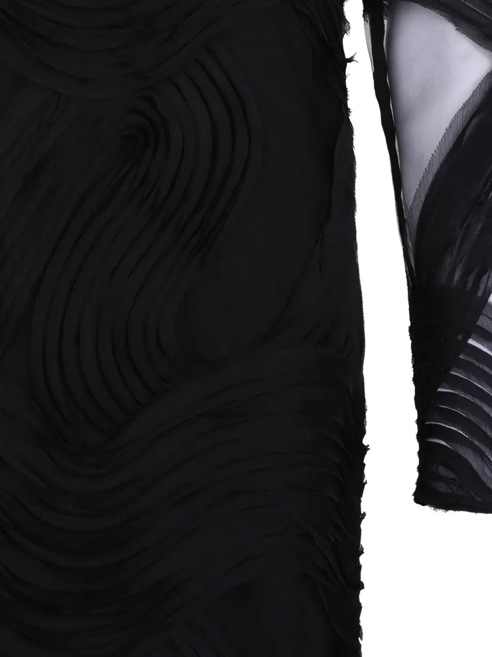 Genny Off-shoulder jurk met textuur Zwart