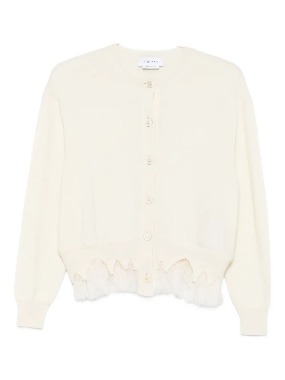 lace-trimmed cardigan