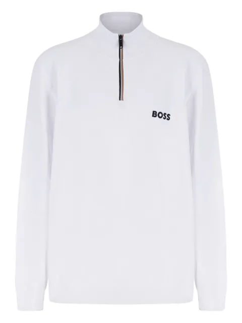 BOSS GREEN HUGO BOSS zip striped sweater