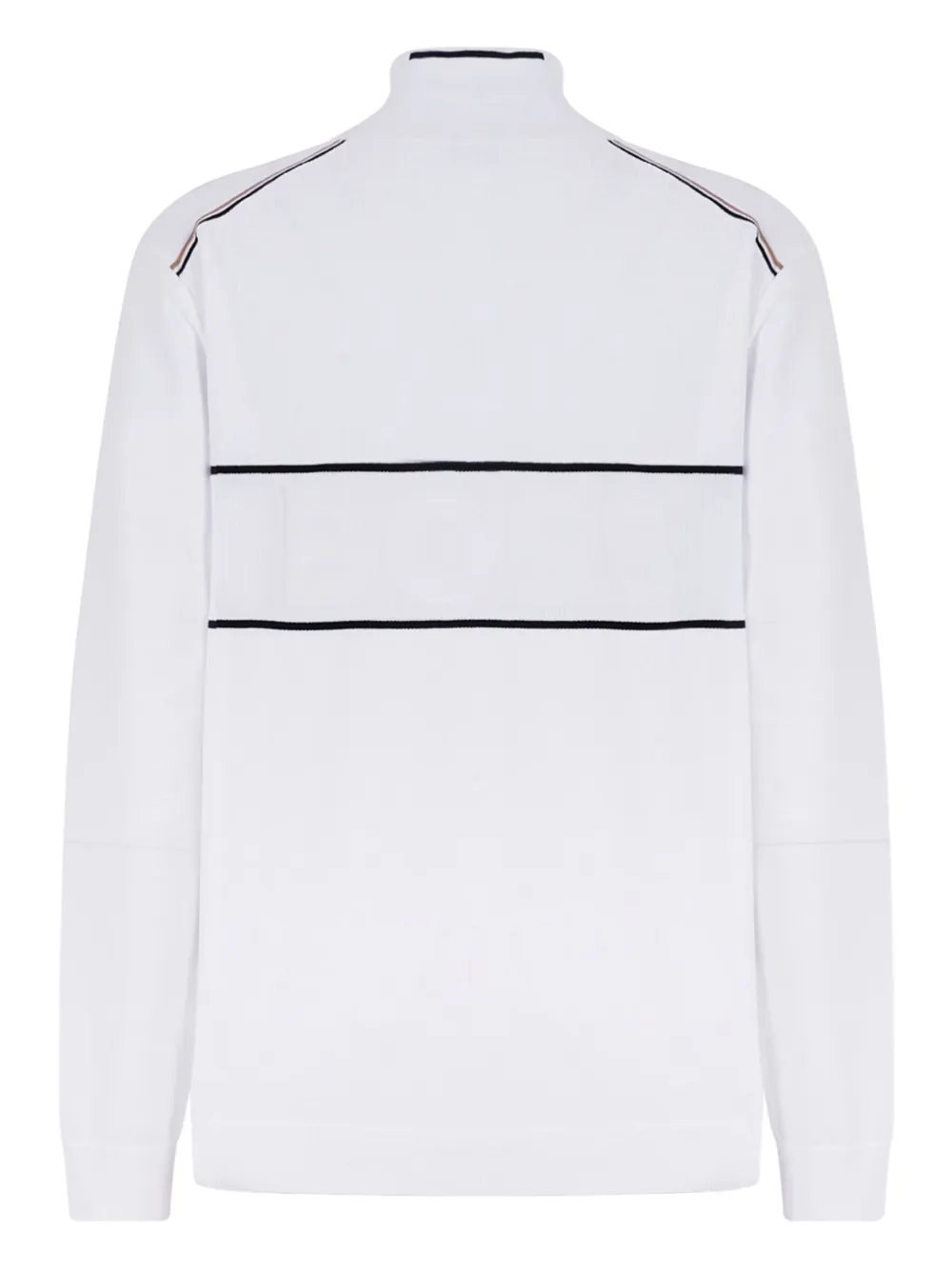 BOSS GREEN HUGO BOSS zip striped sweater - Wit