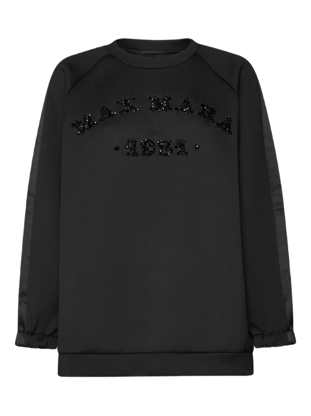 Max Mara embellished satin-panel sweatshirt Zwart