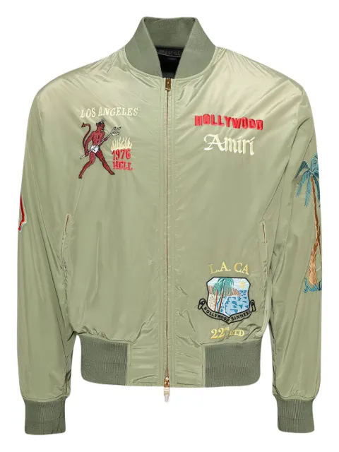 AMIRI front-zip embroidered bomber jacket