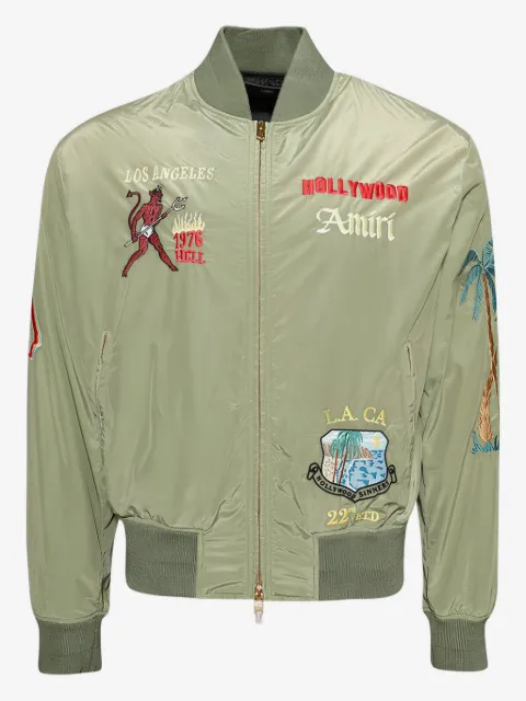 AMIRI front-zip embroidered bomber jacket