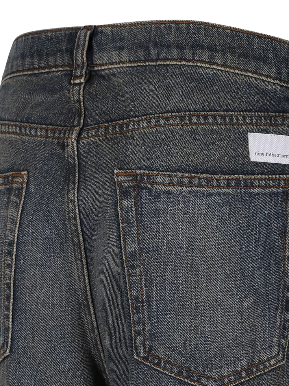 Nine In The Morning Distressed Effect Five-pocket Trousers In Black