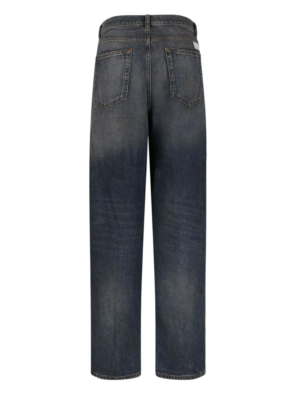 Nine In The Morning Distressed Effect Five-pocket Trousers In Black