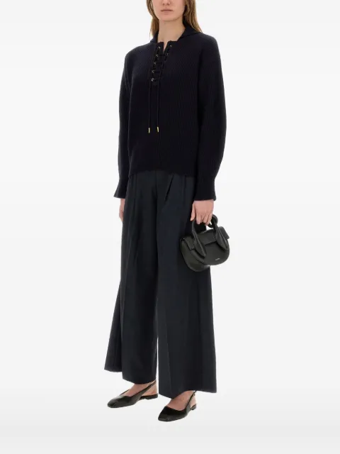 Max Mara lace-up ribbed sweater 