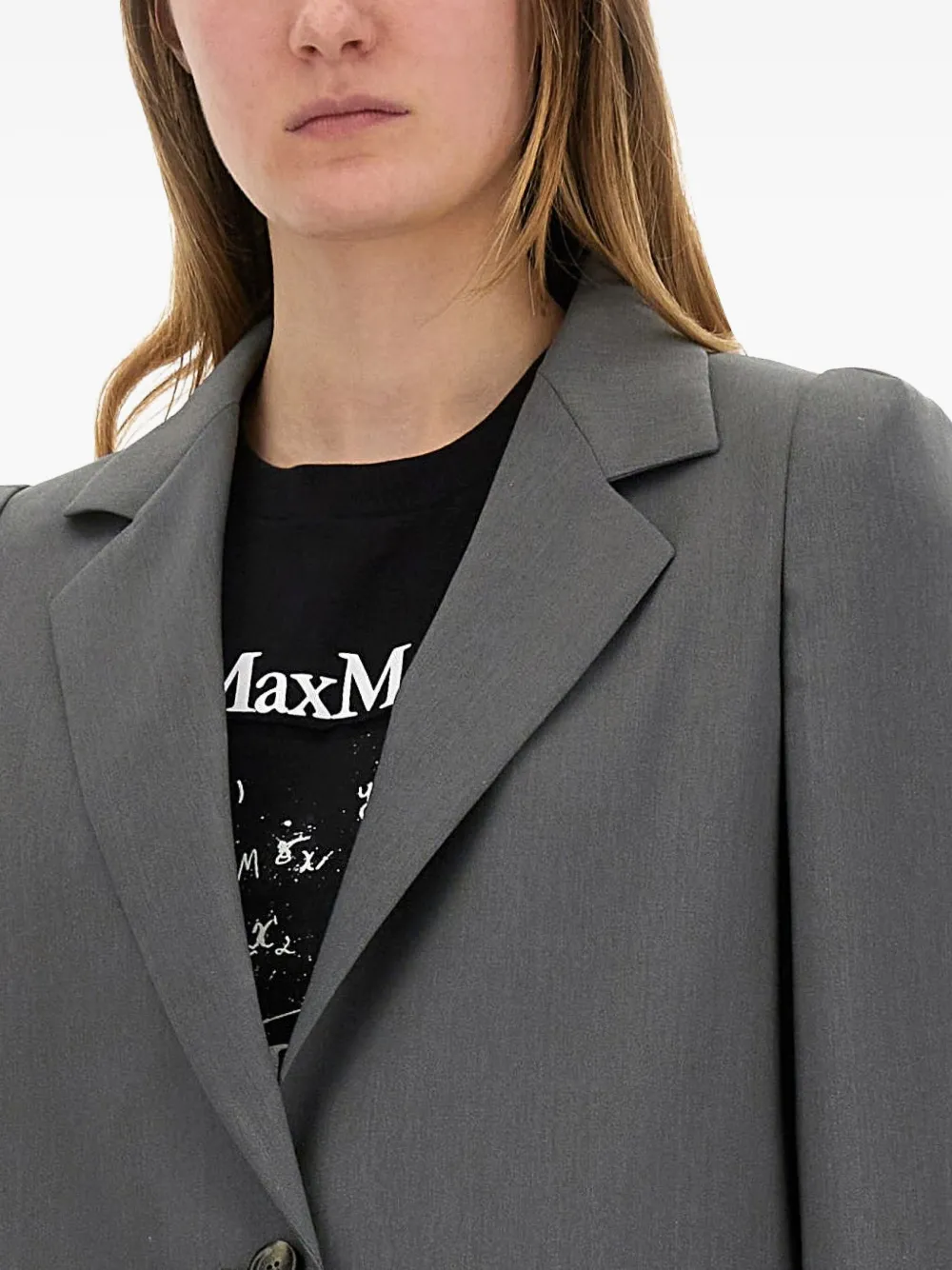 Max Mara padded-shoulder blazer Grijs