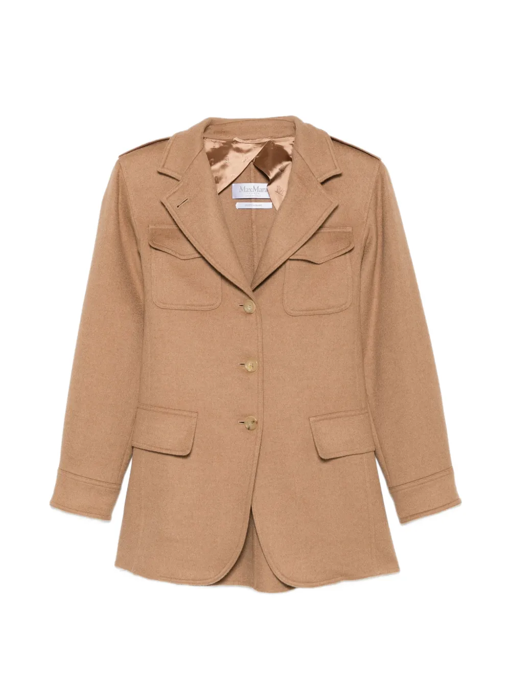 Max Mara flap-pocket button-fastening jacket - Nude