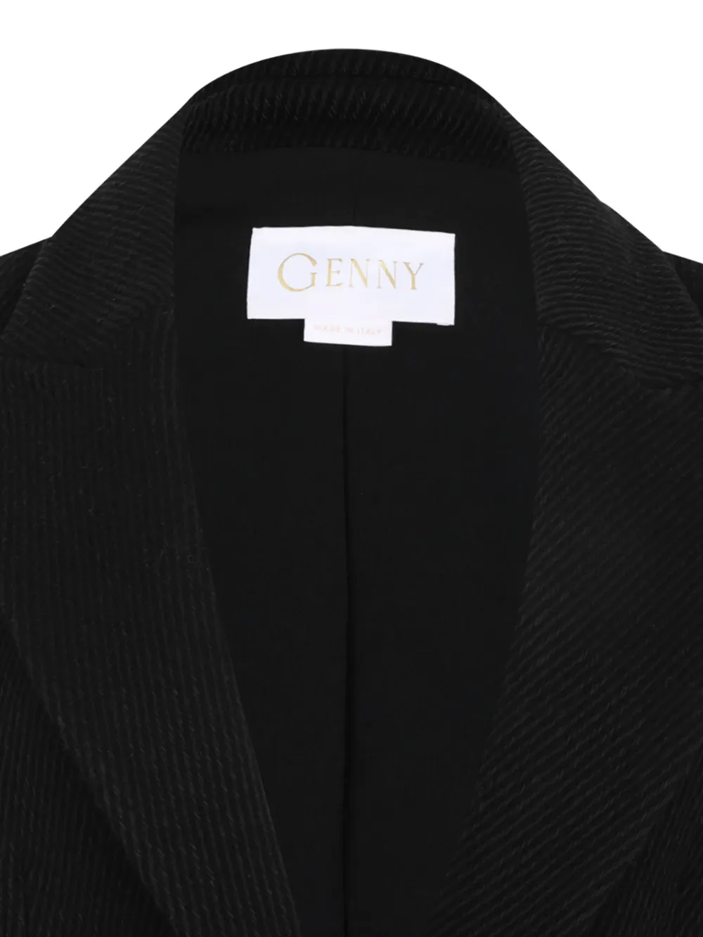 Genny Single-button Twill Coat In Black