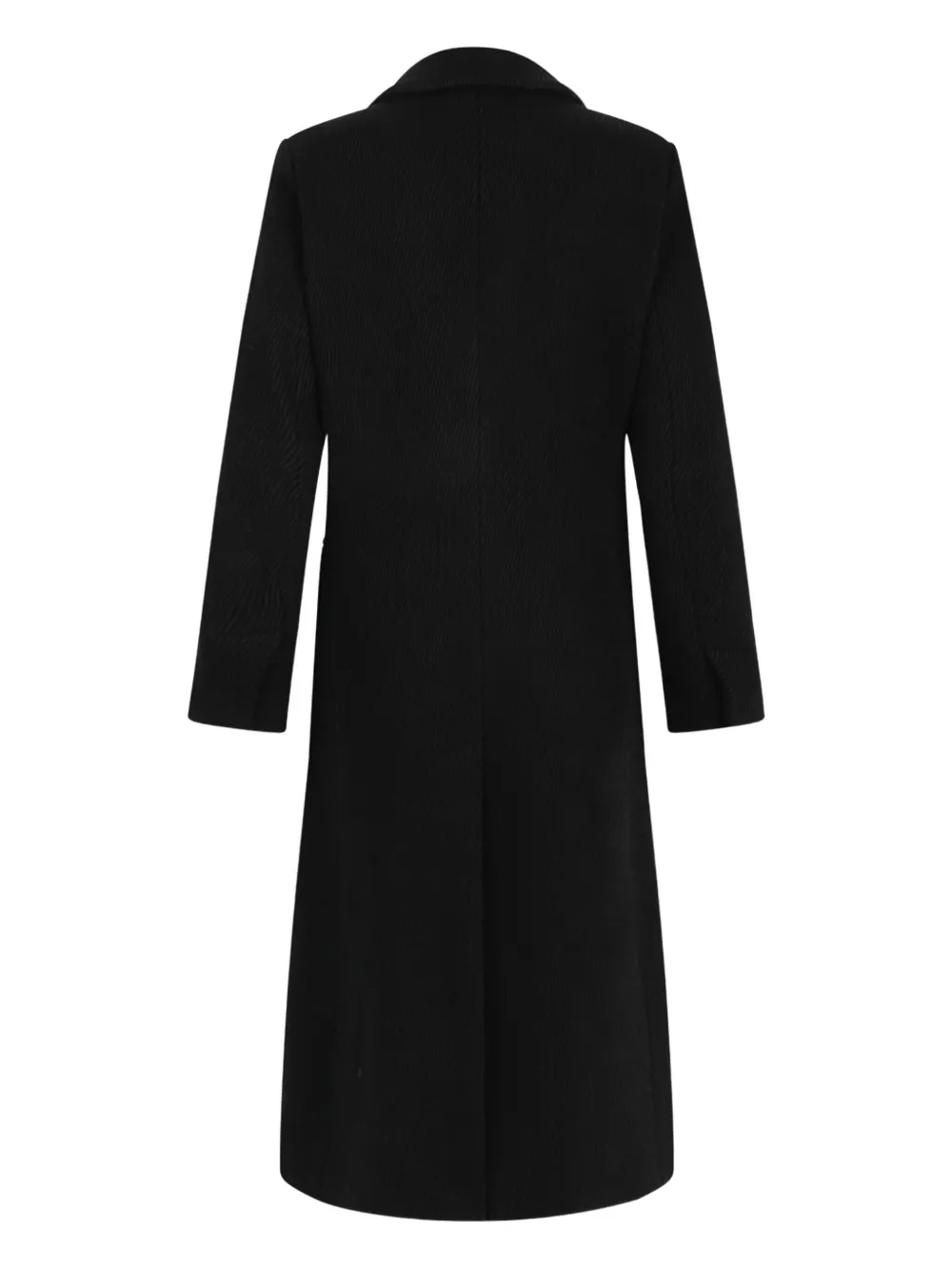 Genny Single-button Twill Coat In Black