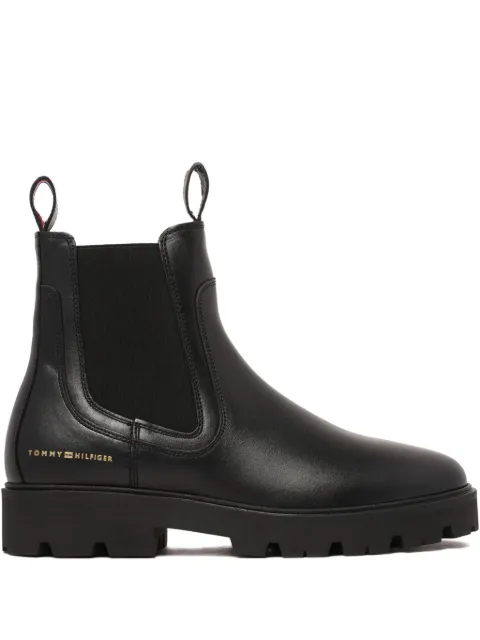 Tommy Hilfiger lug-sole leather chelsea boots