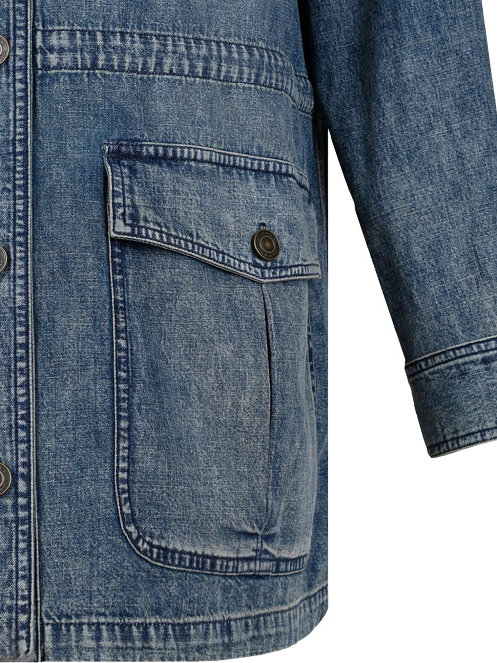 Isabel Marant Button-fastening Denim Coat In Blue