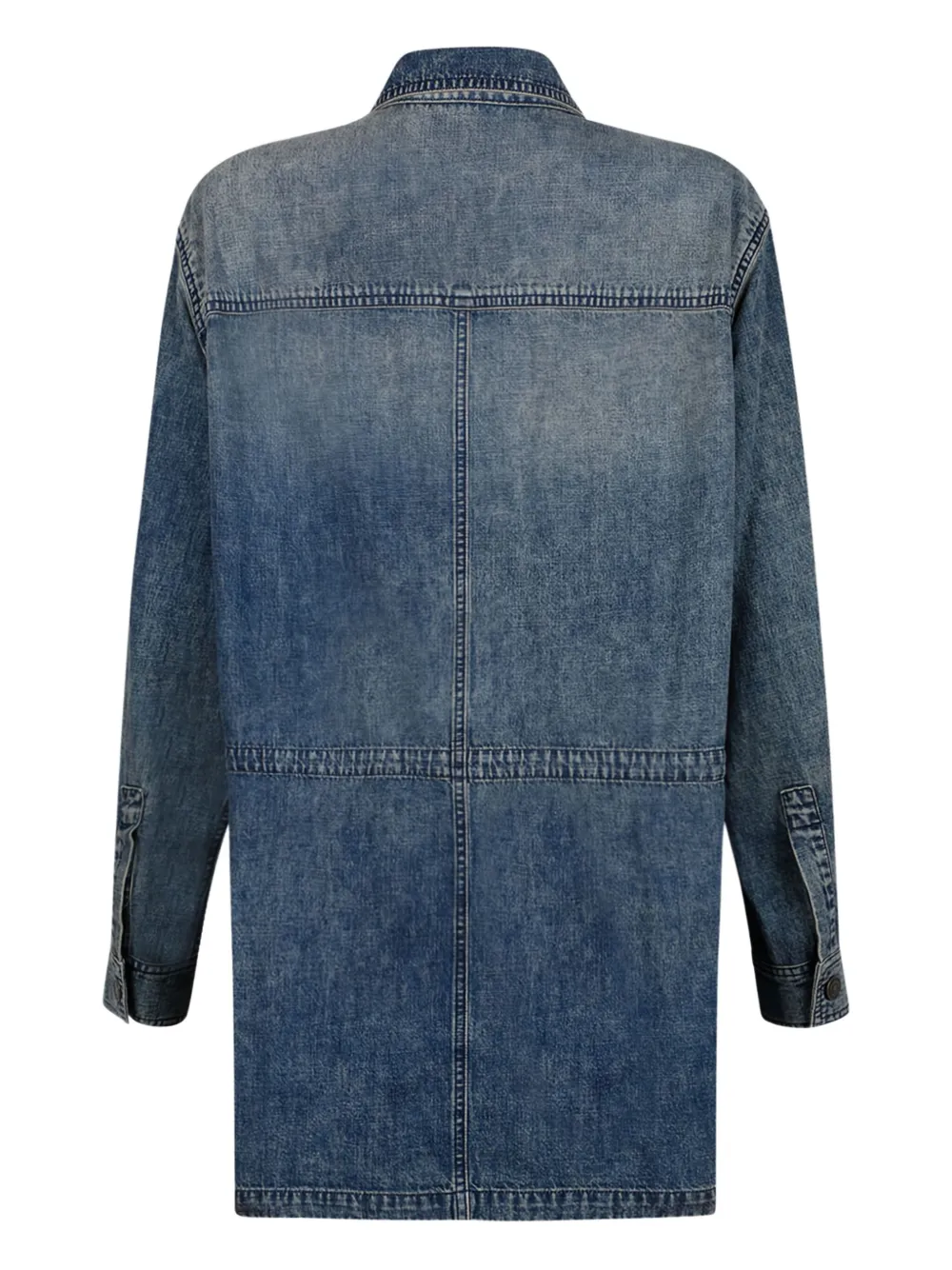 Isabel Marant Button-fastening Denim Coat In Blue