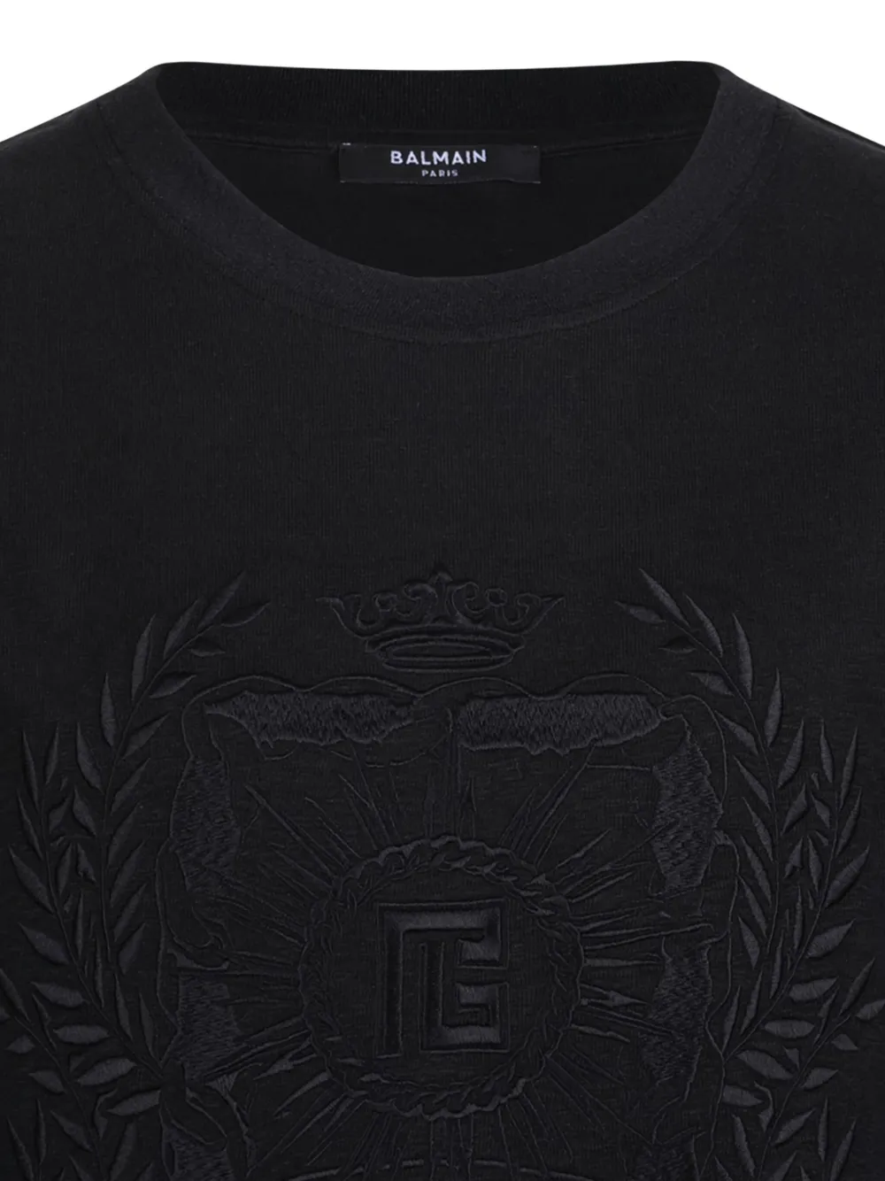 Balmain T-shirt met geborduurd wapenschild Zwart