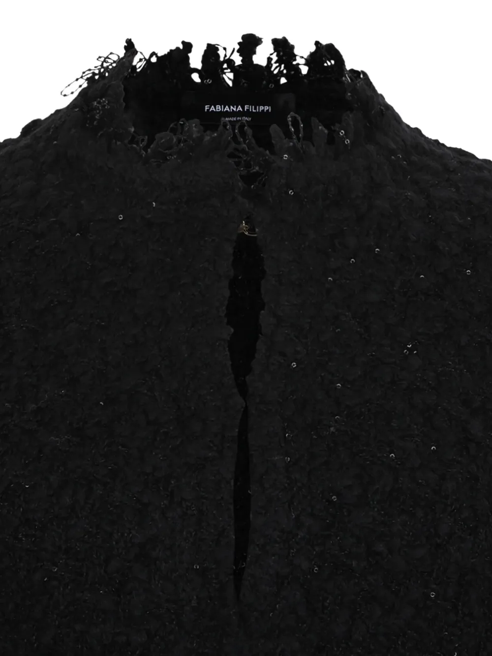 Fabiana Filippi Tweed jack met franje Zwart