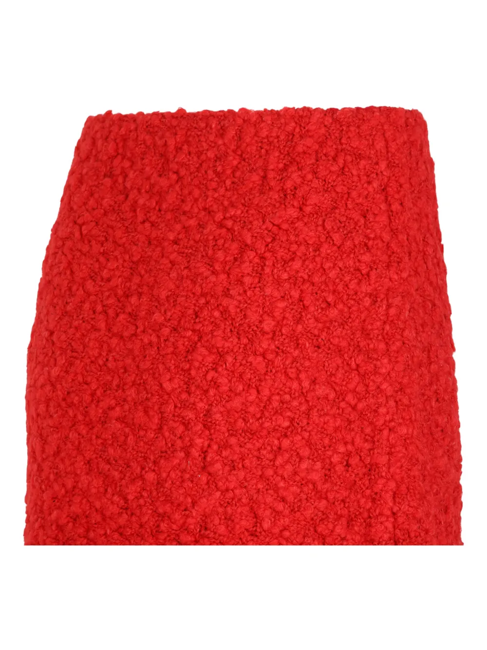 Fabiana Filippi Textured Mini Skirt Fringed Hem In Orange