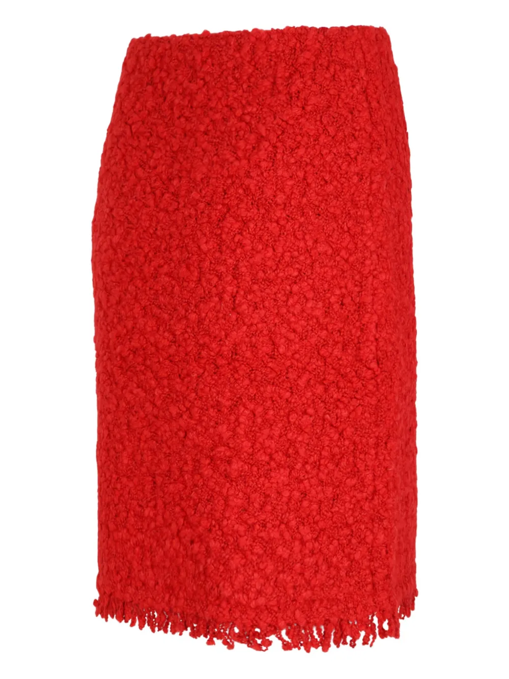 Fabiana Filippi Textured Mini Skirt Fringed Hem In Orange
