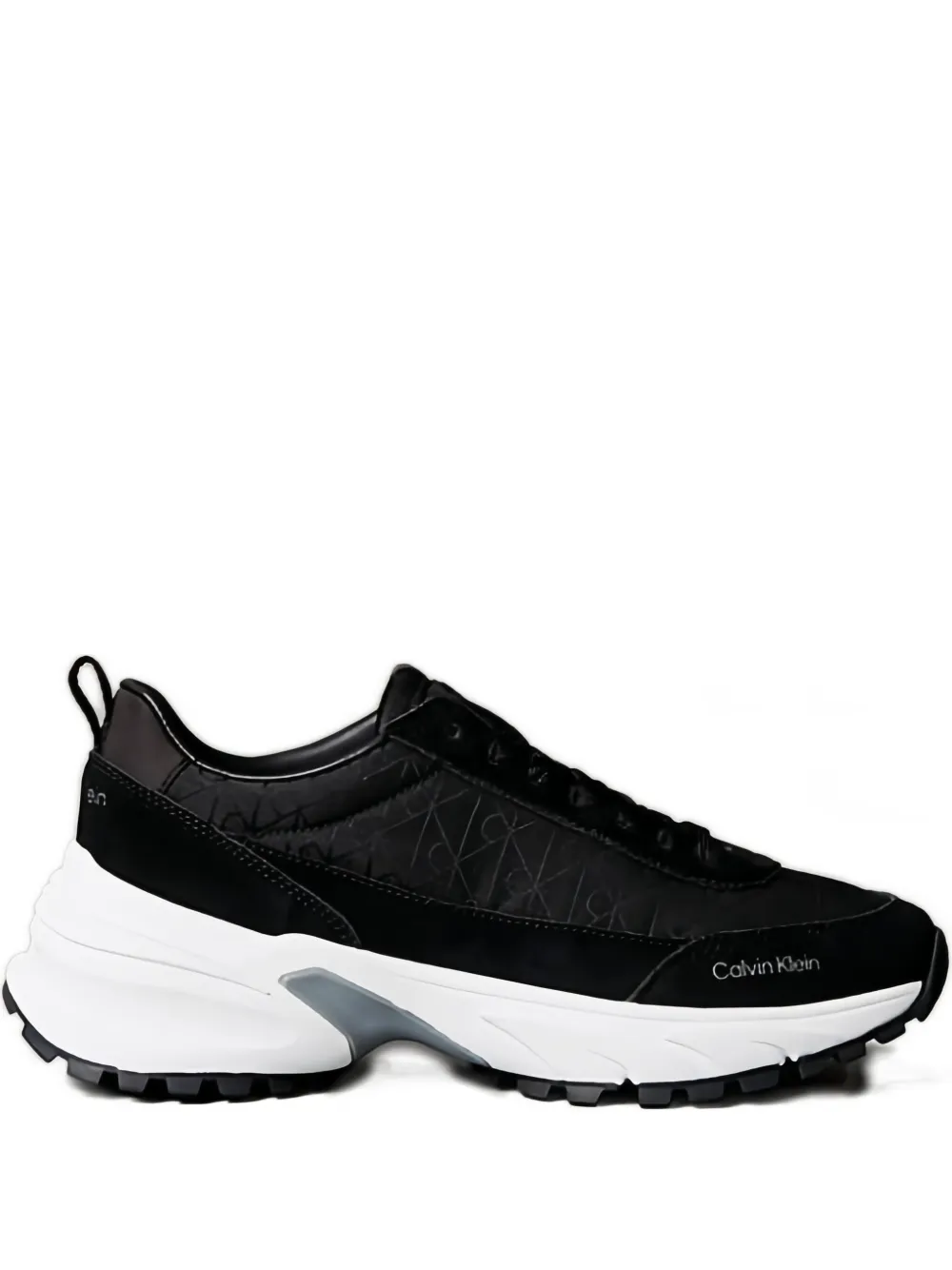 Calvin Klein monogram-patterned leather sneakers Black