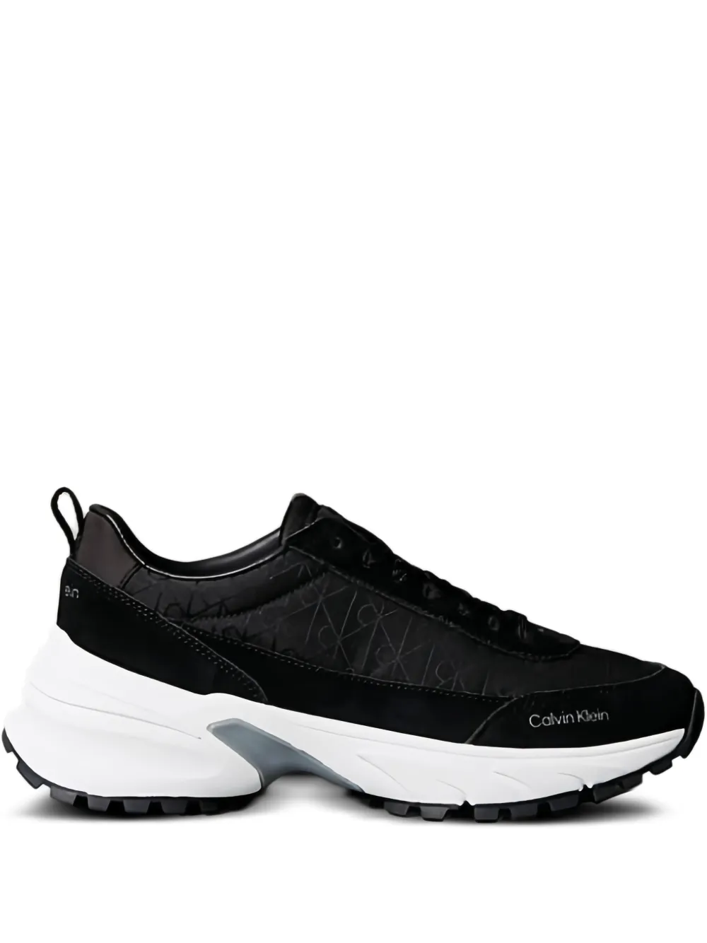 Calvin Klein monogram-patterned leather sneakers Black