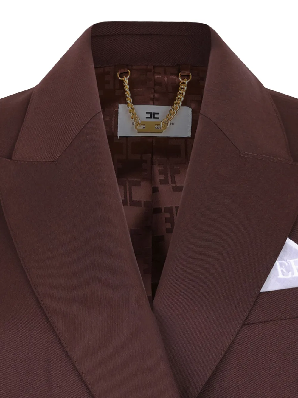 Elisabetta Franchi Blazer met dubbele rij knopen Bruin